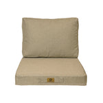 Ensemble de coussins beige 50x50 cm en effet lin pour fauteuils et canapés, avec assise et dossier déhoussables, de Deco-arts.fr