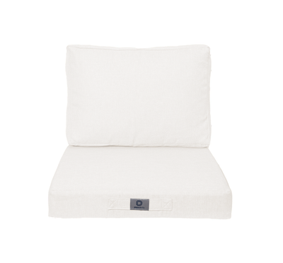 Coussins pour fauteuil effet lin déhoussable 60x60cm blanc cassé - Deco-arts.fr