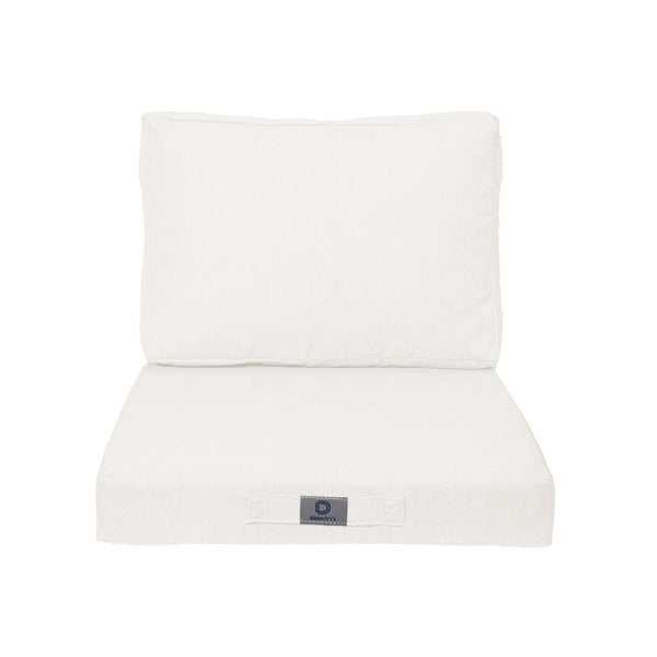 Ensemble de coussins pour fauteuils Deco-arts.fr, blanc cassé, effet lin, déhoussables, pour assise et dossier, 60x60 cm
