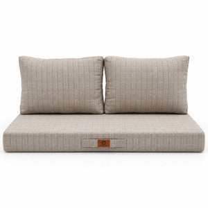 Tuinlounge kussenset 100x50 Zwart Gemêleerd Beige - 1 Zitting + 2 Rugleuningen (Premium 270g)