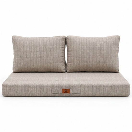 Conjunto de Almofadas para Sala de Jardim 100x50 Bege Mesclado Preto – vista de frente