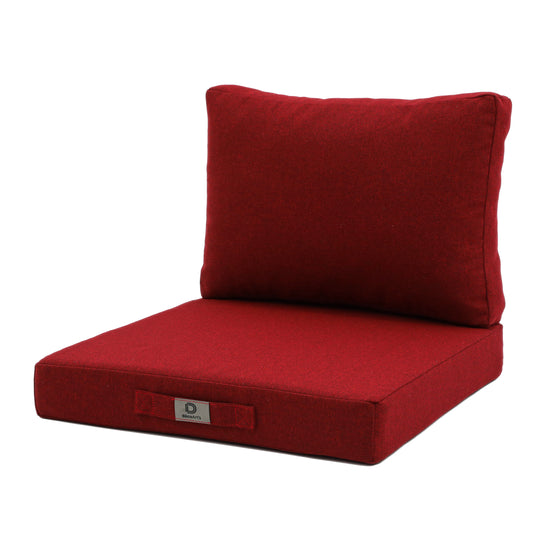 Coussins pour salon de jardin déhoussable 50x50cm Rouge Bordeaux - Deco-arts.fr