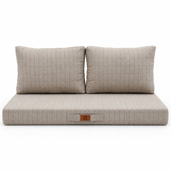 Tuinlounge kussenset 120x60 Zwart Gemêleerd Beige – vooraanzicht