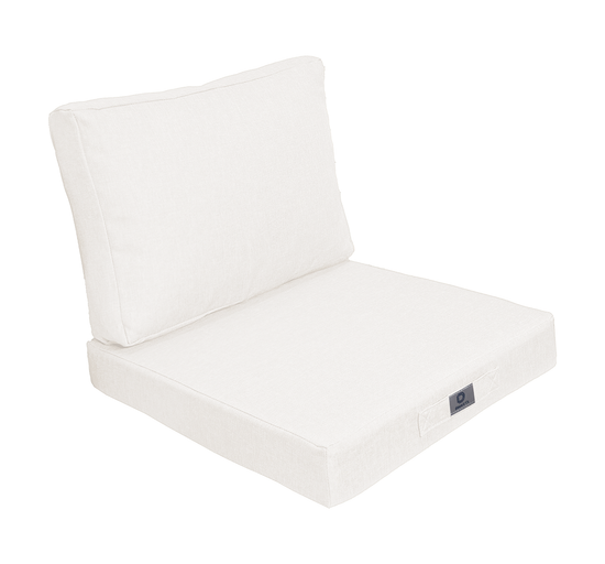 Coussins pour fauteuil effet lin déhoussable 60x60cm blanc cassé - Deco-arts.fr
