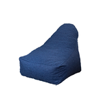Pouf fauteuil XXL d'intérieur en tissu effet lin - 120x70x90 cm - Bleu indigo - Deco-arts.fr