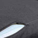 Ensemble de coussins pour fauteuils en gris chiné, 50x50 cm, effet lin déhoussable, pour canapé ou fauteuils.