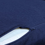 Coussins pour fauteuils et canapés Bleu Indigo 50x50 cm avec effet lin, déhoussables, pour assise et dossier.