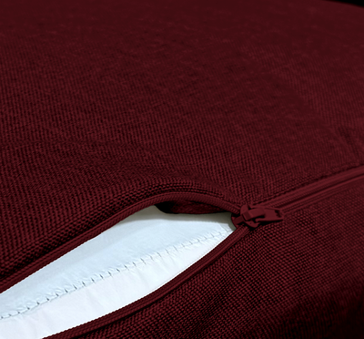 Coussins pour fauteuil effet lin déhoussable 60x60cm prune - Deco-arts.fr