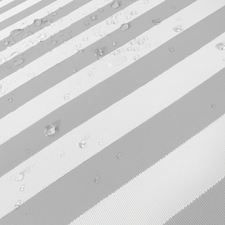 Ensemble de coussins pour salon jardin, 120x60 cm, rayures gris clair, 1 assise et 2 dossiers, tissu 270g, Deco-arts.fr