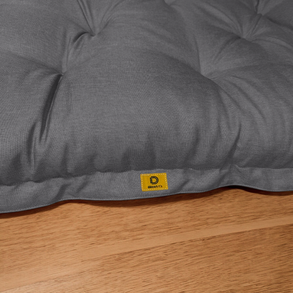 Futon XXL en lin matelas de sol 195x100cm - gris chiné - Deco-arts.fr