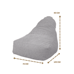 Pouf fauteuil XXL d'intérieur en tissu sherpa - 120x70x90 cm - Gris clair - Deco-arts.fr