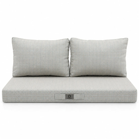 Conjunto de Almofadas para Sala de Jardim 120x60 Bege Chiné Turquoise – vista de frente