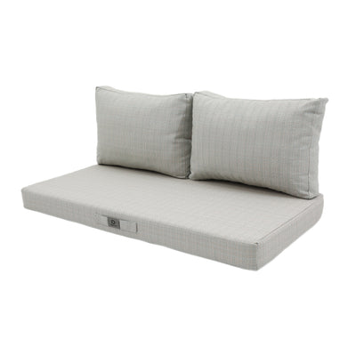 Ensemble de coussins Deco-arts.fr pour salon de jardin, beige chiné turquoise, 1 assise et 2 dossiers, 270g.