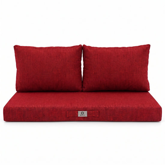 Conjunto de Almofadas para Sala de Jardim 120x60 Vermelho Bordô – vista de frente