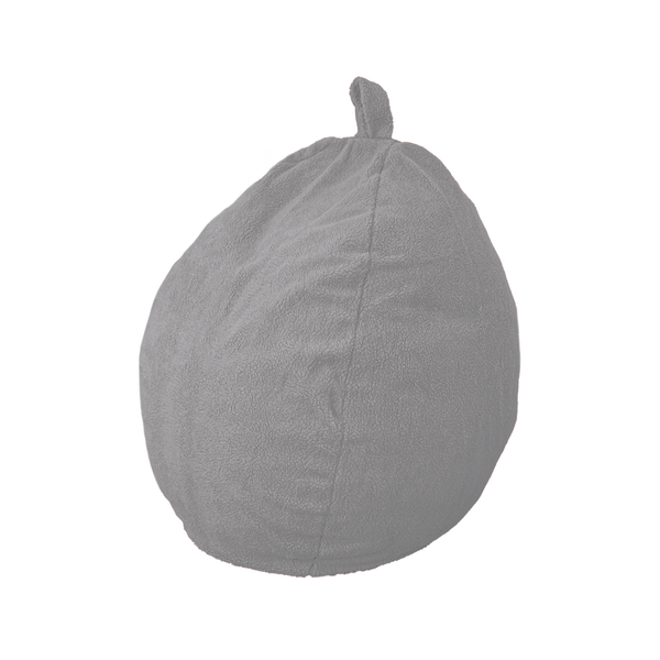 Pouf poire XL d'intérieur en tissu sherpa - 110x120 cm - Gris clair - Deco-arts.fr