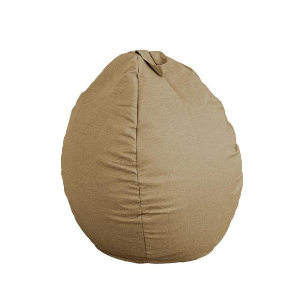 Pouf poire XL d'intérieur en tissu effet lin - 110x120 cm - Beige - Deco-arts.fr