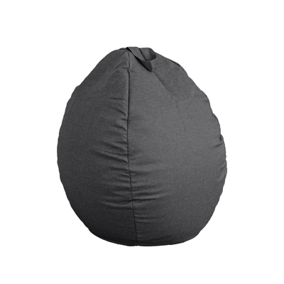 Pouf poire XL d'intérieur en tissu effet lin - 110x120 cm - Gris chiné - Deco-arts.fr