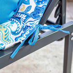 Deux coussins pour chaise longue 195x60 cm avec motif arabesque et deux traversins, anti-UV pour bains de soleil.