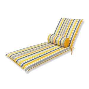 Liegenauflage 195x60 Motif Streifen Solaires + Nackenrolle - UV-beständig & Wasserabweisend