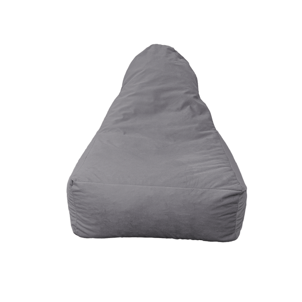 Pouf fauteuil XXL d'intérieur en tissu velours - 120x70x90 cm - Gris clair - Deco-arts.fr