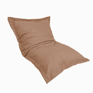 Pouf Coussin Géant XL 150x100 Terracotta - Effet Lin & Mousse (Salon Chic)