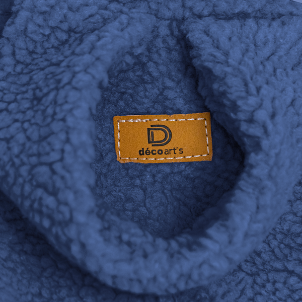 Pouf poire Géant XXL d'intérieur en tissu sherpa - 120x150 cm - Bleu pétrole - Deco-arts.fr