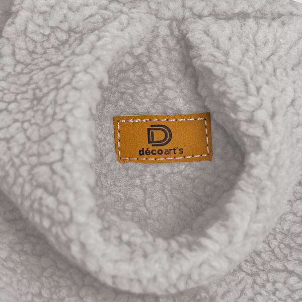 Pouf poire Géant XXL d'intérieur en tissu sherpa - 120x150 cm - Gris clair - Deco-arts.fr