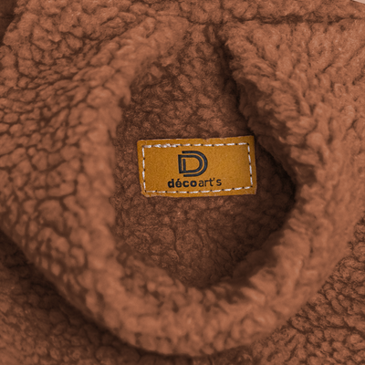 Pouf poire Géant XXL d'intérieur en tissu sherpa - 120x150 cm - Terracotta - Deco-arts.fr