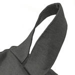 Pouf poire XL d'intérieur en tissu effet lin - 110x120 cm - Gris chiné - Deco-arts.fr