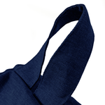 Pouf poire Géant XXL d'intérieur en tissu effet lin - 120x150 cm - Bleu indigo - Deco-arts.fr