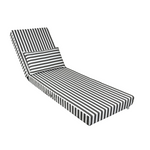 Matelas transat de bain de soleil gris foncé, épais 10cm, avec têtière, déhoussable, pour relaxation extérieur.