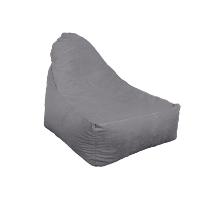 Pouf fauteuil XXL d'intérieur en tissu velours - 120x70x90 cm - Gris clair - Deco-arts.fr