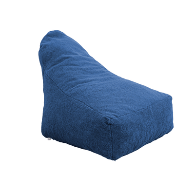 Pouf fauteuil XXL d'intérieur en tissu sherpa - 120x70x90 cm - Bleu pétrole - Deco-arts.fr