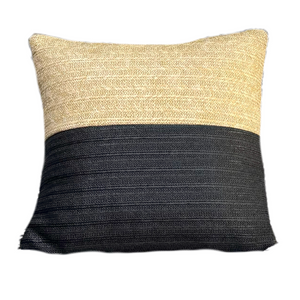 Housse de Coussin Effet Raphia Bi-Colore 45x45 - (Housse Seule - Déco Bohème)