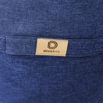 Pouf fauteuil XXL d'intérieur en tissu effet lin - 120x70x90 cm - Bleu indigo - Deco-arts.fr