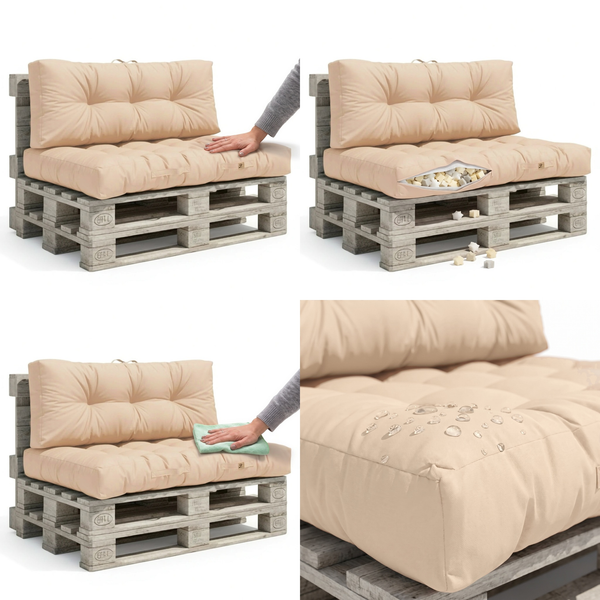 Ensemble Coussins Palette 120x80 Beige, imperméable