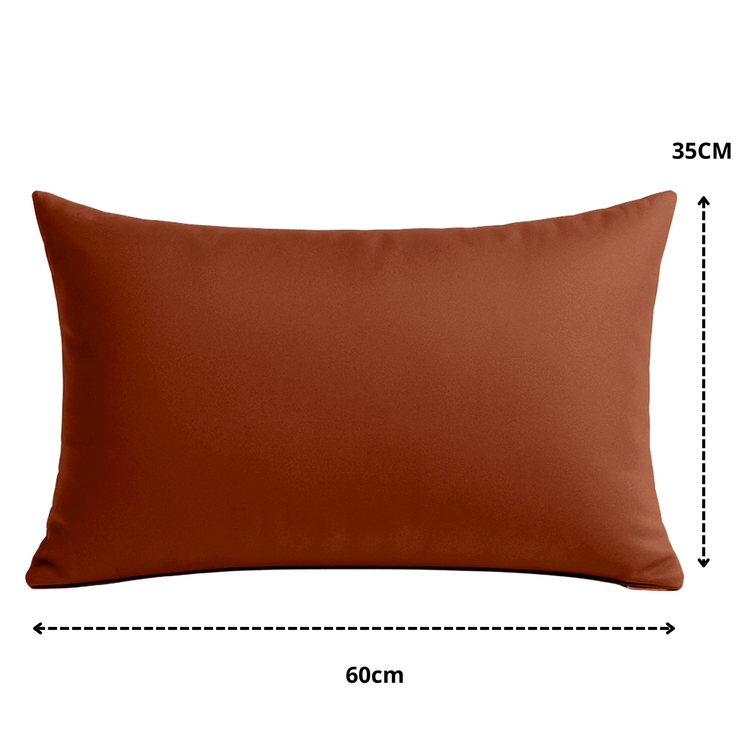 Coussin de décoration extérieur, déhoussable, lot de 2, 60x35cm - Terracotta - Deco-arts.fr