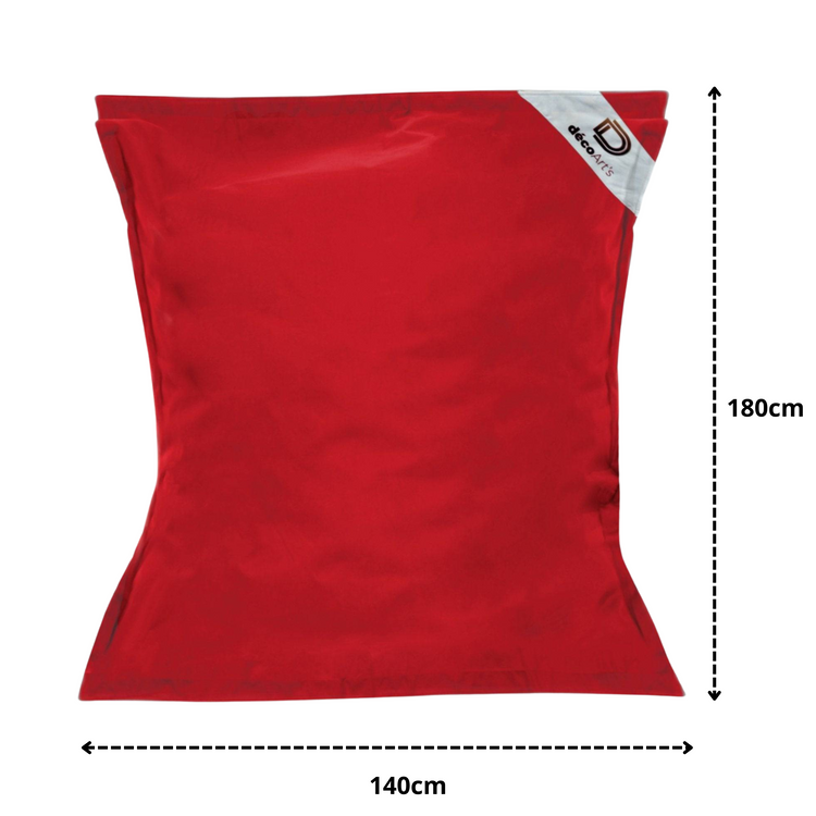 Housse pour Pouf Géant XXL 180x140cm Intérieur et Extérieur - Rouge piment - Deco-arts.fr