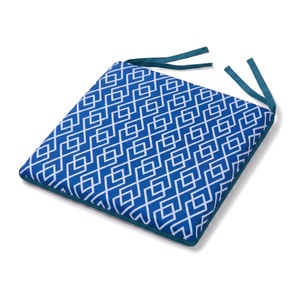 Set of 4 Chair Pads 35x35 Motif Géométrique Green - Comfort & Déco (Avec Attaches)