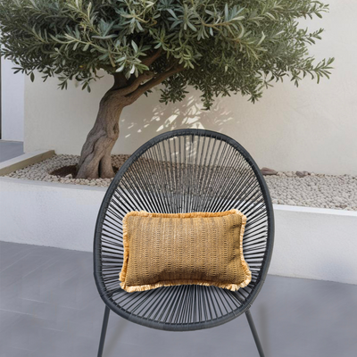 Housse de coussin déco en raphia uni 30x50 cm, style bohÚme, pour coussins décoratifs, aspect naturel et élégant.