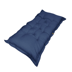 Futon de Sol XXL Effet Lin 195x100 Bleu Indigo - Épais 15cm (Lit d'Appoint & Détente)
