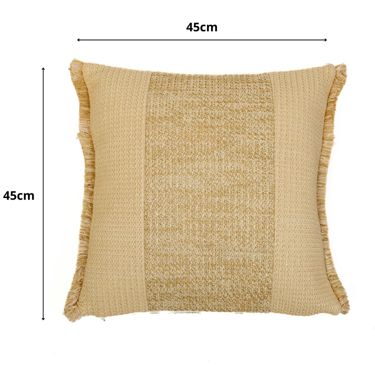 Housse de coussin effet raphia - À bande - Carré - 45x45cm - Deco-arts.fr