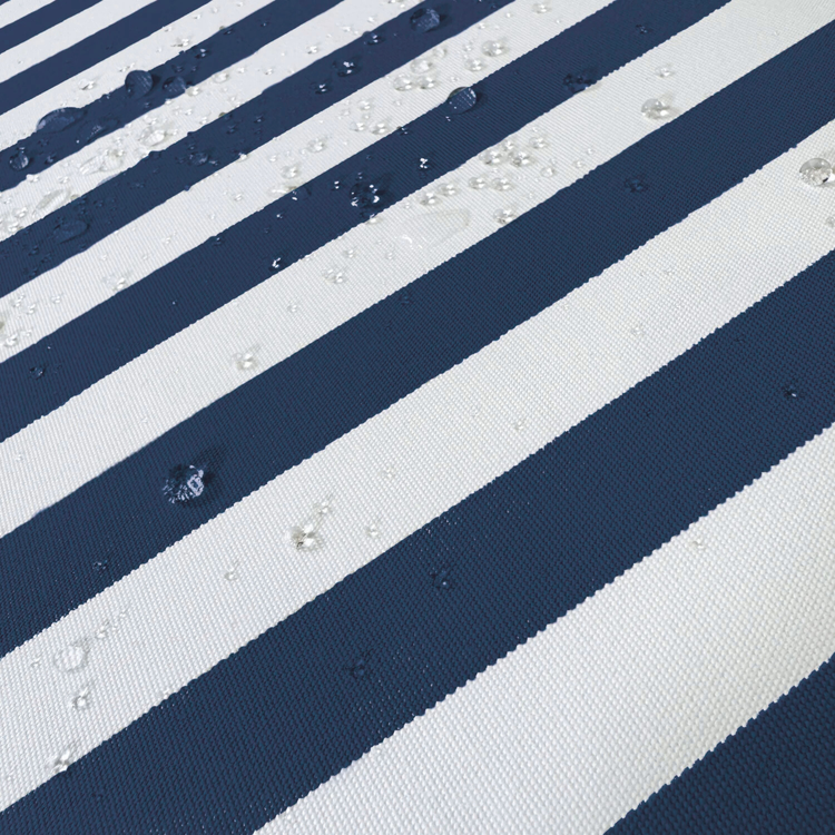 Ensemble de 3 coussins pour salon et jardin, rayures bleues marines, en tissu 270g, pour fauteuils et canapés.