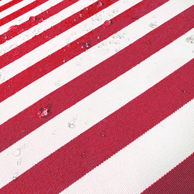 Ensemble Coussins Salon Jardin 120x60 Rayure Rouge - vue latérale