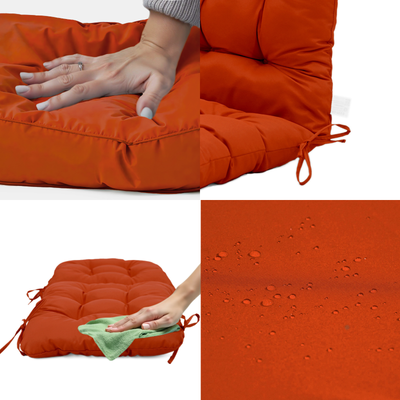 Coussin pour chaise avec dossier - Capitonné - 50x120x8cm - Orange - Deco-arts.fr