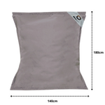 Housse de pouf géant XXL 180x140 cm gris galet pour beanbag Deco-arts.fr, intérieure et extérieure, à garnir.