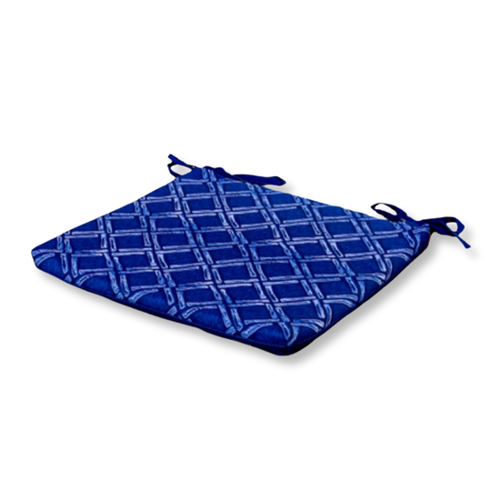 Lot de 4 Galettes de Chaise 35x35x3 cm motif Nautique Bleu - Deco-arts.fr