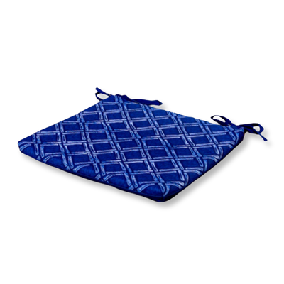 Lot de 4 Galettes de Chaise 35x35x3 cm motif Nautique Bleu - Deco-arts.fr