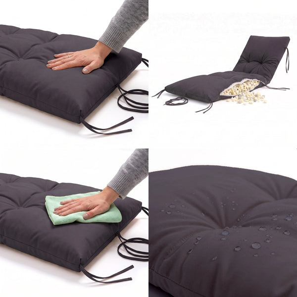 Matelas Bain de Soleil 185x60 Gris Carbone, imperméable
