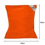 Housse de pouf géant XXL 180x140 orange pour beanbag Deco-arts.fr, intérieur et extérieur, à garnir, seule sans rembourrage